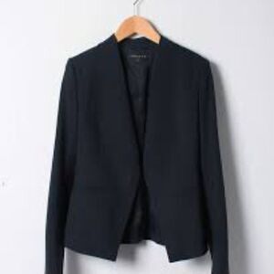 Armani exchange black collarless blazer